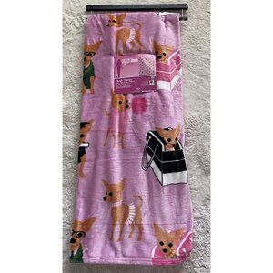 Legally Blonde Bruiser Woods Pink Soft Throw Blanket 50 X 70” Chihuahua Dog NEW